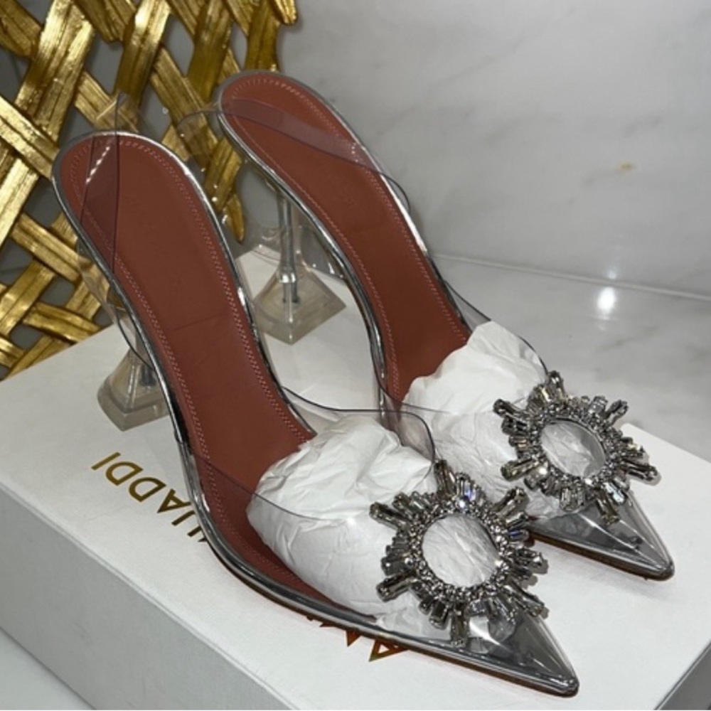 Amina Muaddi Begum Glass Slingback worn only once!